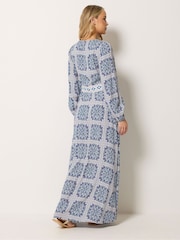 Long Tall Sally Blue Long Sleeve Button Maxi Dress - Image 3 of 5