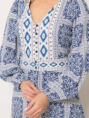 Long Tall Sally Blue Long Sleeve Button Maxi Dress - Image 4 of 5