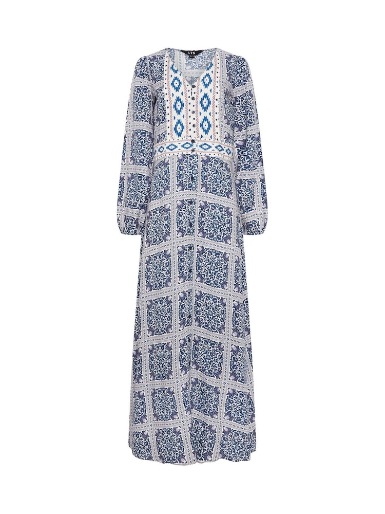Long Tall Sally Blue Long Sleeve Button Maxi Dress - Image 5 of 5 Long Tall Sally Blue Long Sleeve Button Maxi Dress - Image 5 of 5