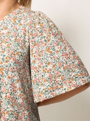 Yours Curve Yellow Pleated Front Swing Top - Image 4 of 5