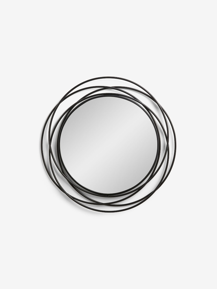Black Contemporary Wire 60cm Wall Mirror - Image 2 of 3