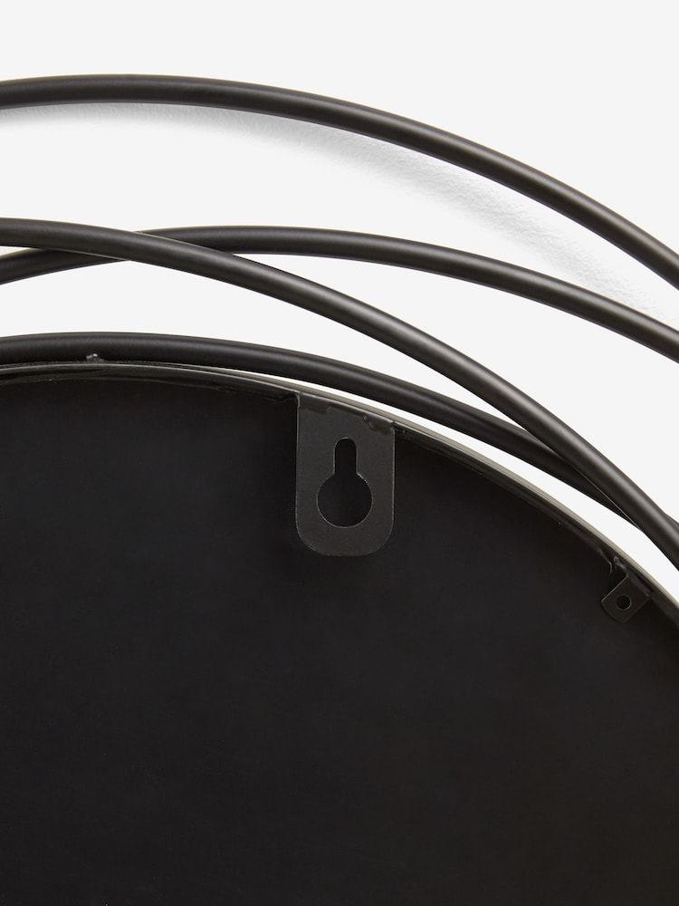 Black Contemporary Wire 60cm Wall Mirror - Image 3 of 3