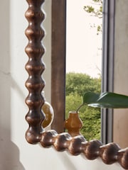 Dark Wood N. Premium Bobbin Over Mantle Wall Mirror - Image 3 of 6