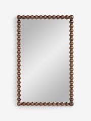 Dark Wood N. Premium Bobbin Over Mantle Wall Mirror - Image 4 of 6
