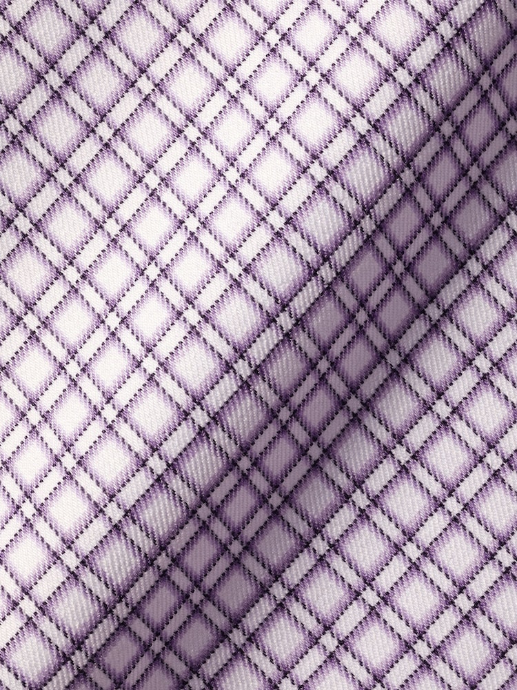 Charles Tyrwhitt Purple Mauve Grid Check Non-iron Stretch Twill Slim Fit Shirt - Image 5 of 5