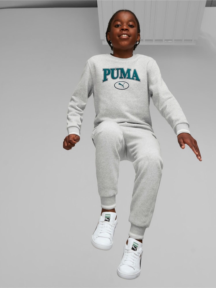 Puma Grey SQUAD Youth Fleece Sweat Joggers - Image 2 of 5 Puma Grey SQUAD Youth Fleece Sweat Joggers - Image 2 of 5