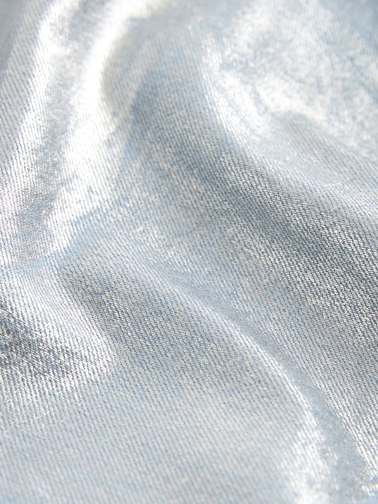 Silver 100% Cotton Denim Shorts - Image 6 of 6