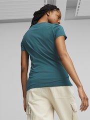 Puma Green Womens Essentials Logo 100% Cotton T-Shirt - Image 2 of 5