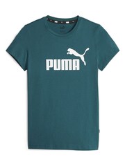 Puma Green Womens Essentials Logo 100% Cotton T-Shirt - Image 4 of 5