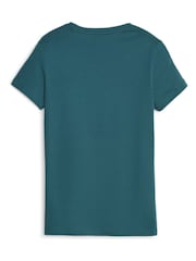 Puma Green Womens Essentials Logo 100% Cotton T-Shirt - Image 5 of 5