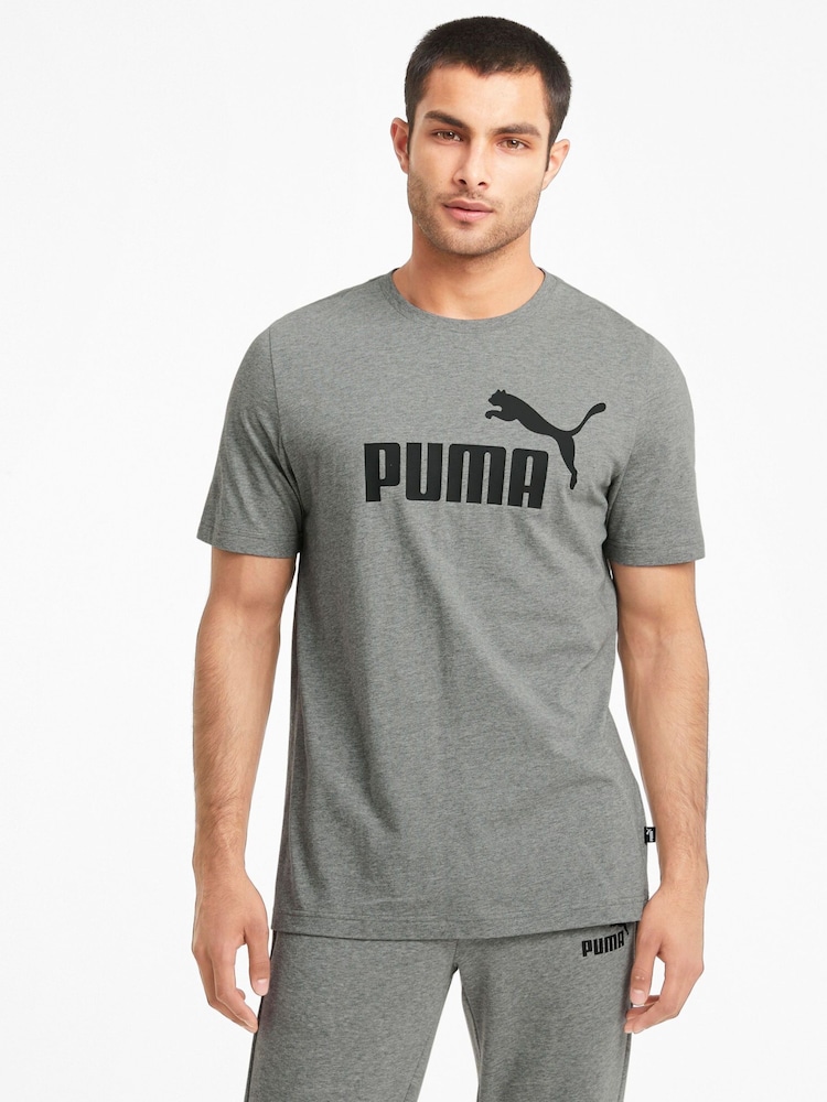 Puma Grey 100% Cotton Logo T-Shirt - Image 1 of 5 Puma Grey 100% Cotton Logo T-Shirt - Image 1 of 5