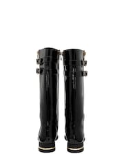 Lotus Black Patent Knee High Boots - Image 3 of 4