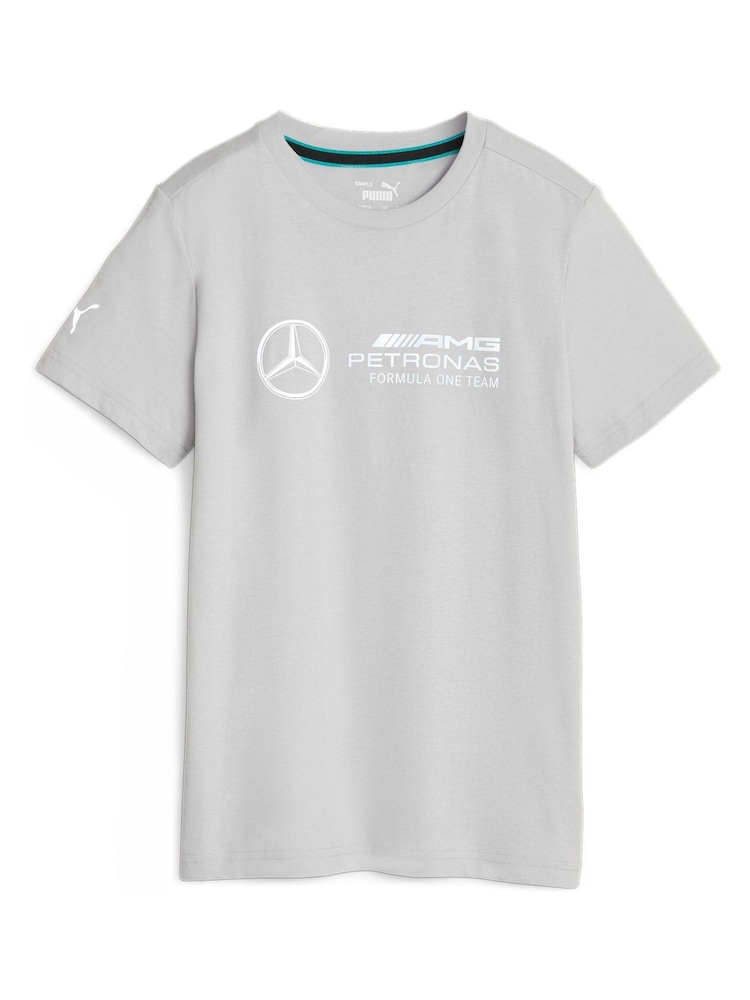 Puma Grey Mercedes-AMG Petronas Motorsport Youth Logo T-Shirt - Image 1 of 2
