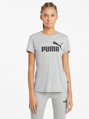 Puma Grey Womens Essentials Logo 100% Cotton T-Shirt - Image 1 of 5