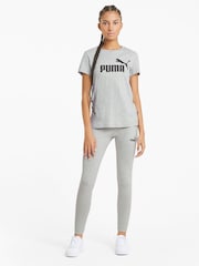 Puma Grey Womens Essentials Logo 100% Cotton T-Shirt - Image 3 of 5