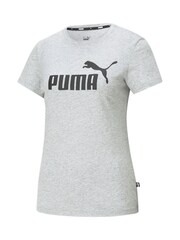 Puma Grey Womens Essentials Logo 100% Cotton T-Shirt - Image 4 of 5