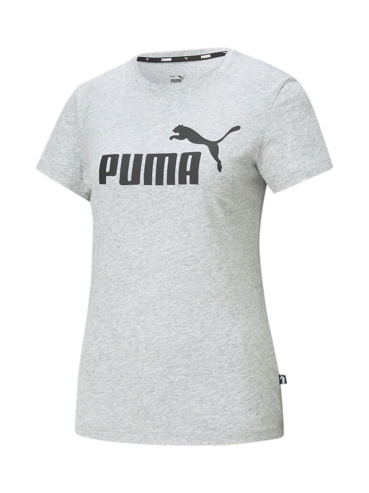 Puma Grey Womens Essentials Logo 100% Cotton T-Shirt - Image 4 of 5