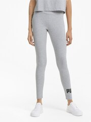 بنطلون ضيق للنساء من القطن 100% بتصميم مزين بشعار من تشكيلة Essentials من Puma - Image 1 of 6