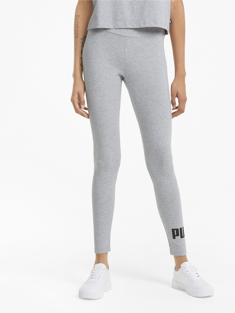 بنطلون ضيق للنساء من القطن 100% بتصميم مزين بشعار من تشكيلة Essentials من Puma - Image 1 of 6