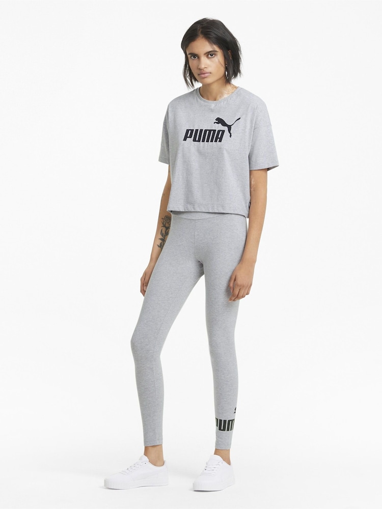 بنطلون ضيق للنساء من القطن 100% بتصميم مزين بشعار من تشكيلة Essentials من Puma - Image 3 of 6