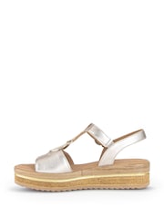 Gabor Silver Puder Metallic Leather Sandals - Image 2 of 5