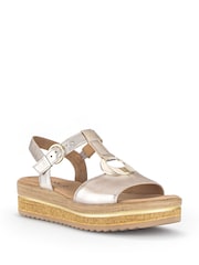 Gabor Silver Puder Metallic Leather Sandals - Image 3 of 5