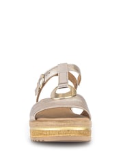 Gabor Silver Puder Metallic Leather Sandals - Image 4 of 5