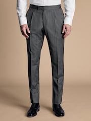 Charles Tyrwhitt Grey Stripe Slim Fit Morning Suit Trousers - Image 1 of 2
