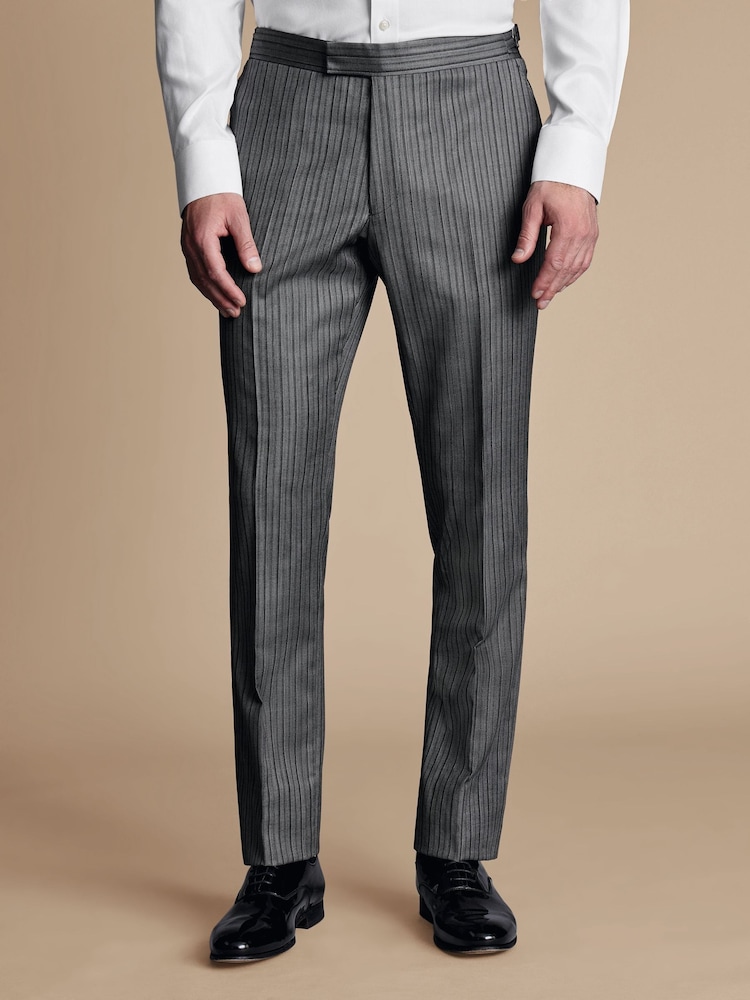 Charles Tyrwhitt Black Slim Fit Stripe Morning Suit: Trousers - Image 1 of 3