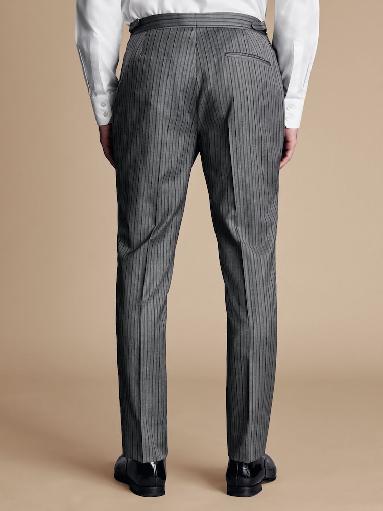 Charles Tyrwhitt Black Slim Fit Stripe Morning Suit: Trousers - Image 2 of 3