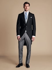 Charles Tyrwhitt Black Slim Fit Stripe Morning Suit: Trousers - Image 3 of 3