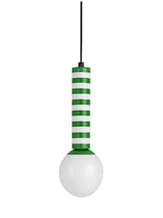 Leitmotiv Retro Green W. White Rayado Pendant Lamp - Image 3 of 3