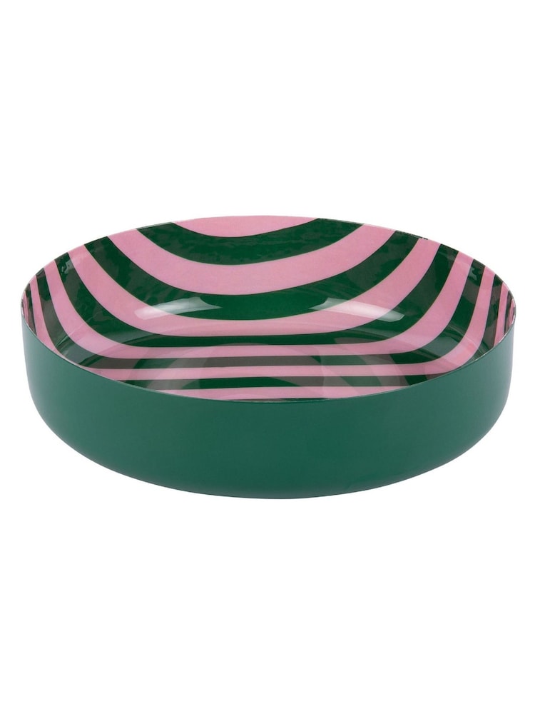 Present Time Retro Green W. Soft Pink Animado Medium Bowl - Image 1 of 3