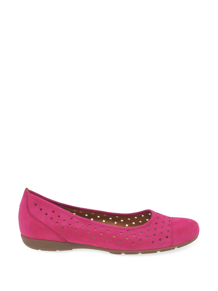 Gabor Ruffle Suede Ballerina Style Shoes - Image 1 of 5