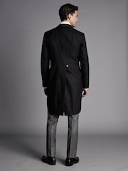 Charles Tyrwhitt Black Slim Fit Herringbone Morning Suit: Tailcoat - Image 2 of 6