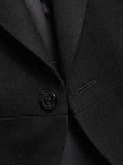 Charles Tyrwhitt Black Slim Fit Herringbone Morning Suit: Tailcoat - Image 6 of 6