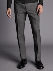 Charles Tyrwhitt Grey Slim Fit Smart Italian Luxury Trousers - Image 1 of 5