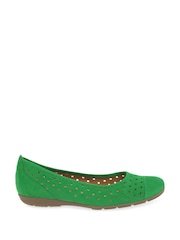 Gabor Ruffle Suede Ballerina Style Shoes - Image 1 of 5