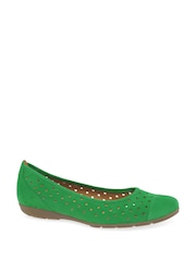 Gabor Ruffle Suede Ballerina Style Shoes - Image 3 of 5
