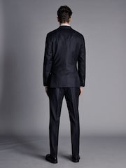 Charles Tyrwhitt Blue Slim Fit Italian Pindot Suit: Jacket - Image 3 of 5