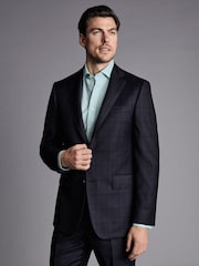Charles Tyrwhitt Blue Check Slim Fit Ultimate Performance Suit Jacket - Image 1 of 5