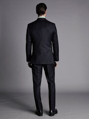 Charles Tyrwhitt Blue Check Slim Fit Ultimate Performance Suit Jacket - Image 3 of 5