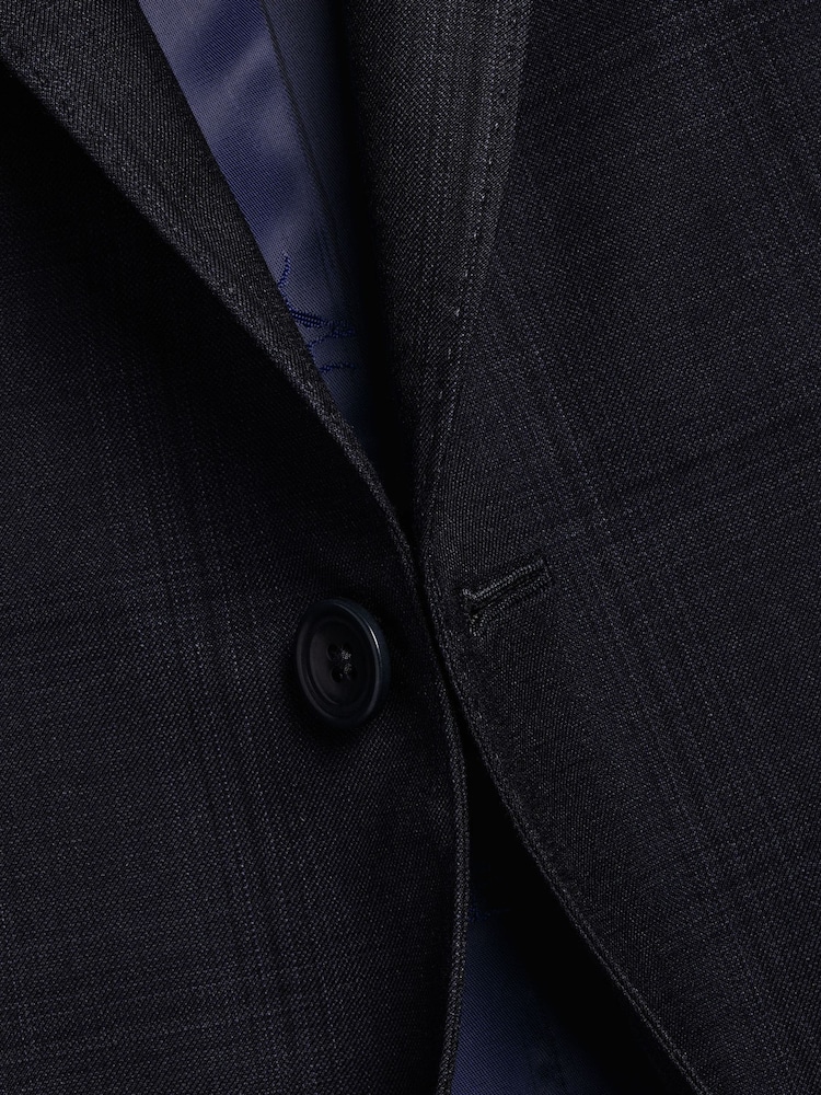 Charles Tyrwhitt Blue Check Slim Fit Ultimate Performance Suit Jacket - Image 5 of 5