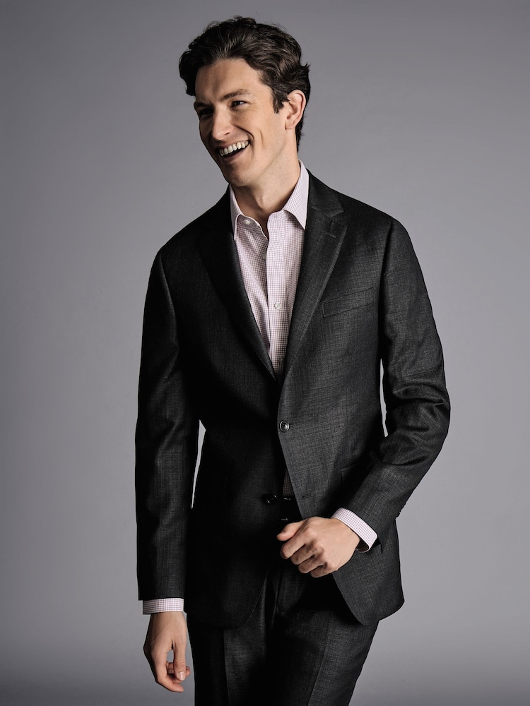 Charles Tyrwhitt Grey Slim Fit Italian Luxury Suit: Jacket - Image 1 of 5