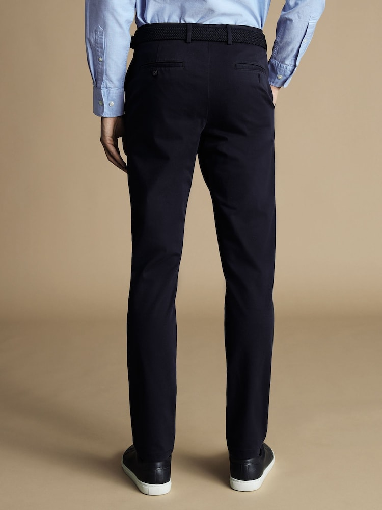 Charles Tyrwhitt Blue French Slim Fit Ultimate Non-iron Chinos - Image 2 of 3