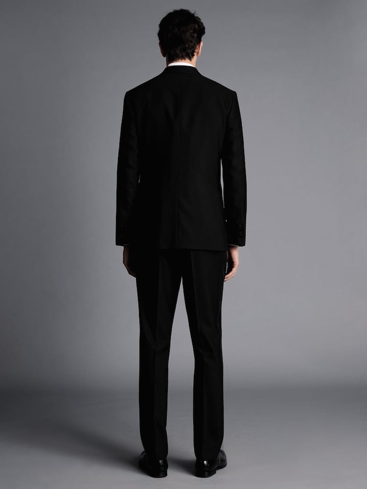 Charles Tyrwhitt Black Slim Fit Peak Lapel Dinner Suit: Jacket - Image 2 of 5