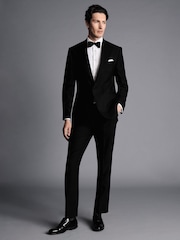 Charles Tyrwhitt Black Slim Fit Peak Lapel Dinner Suit: Jacket - Image 3 of 5