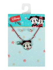 Peers Hardy Red Disney Mickey Mouse Christmas Pendant and Clear Stone Studs Set - Image 3 of 3
