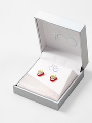 Peers Hardy Pink Disney 100 Minnie Mouse Gold Plated Cubic Zirconia Enamel Studs - Image 3 of 3