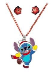 Peers Hardy Blue Purple and Red Disney Lilo & Stitch Christmas Pendant and Flower Earring Set - Image 1 of 5